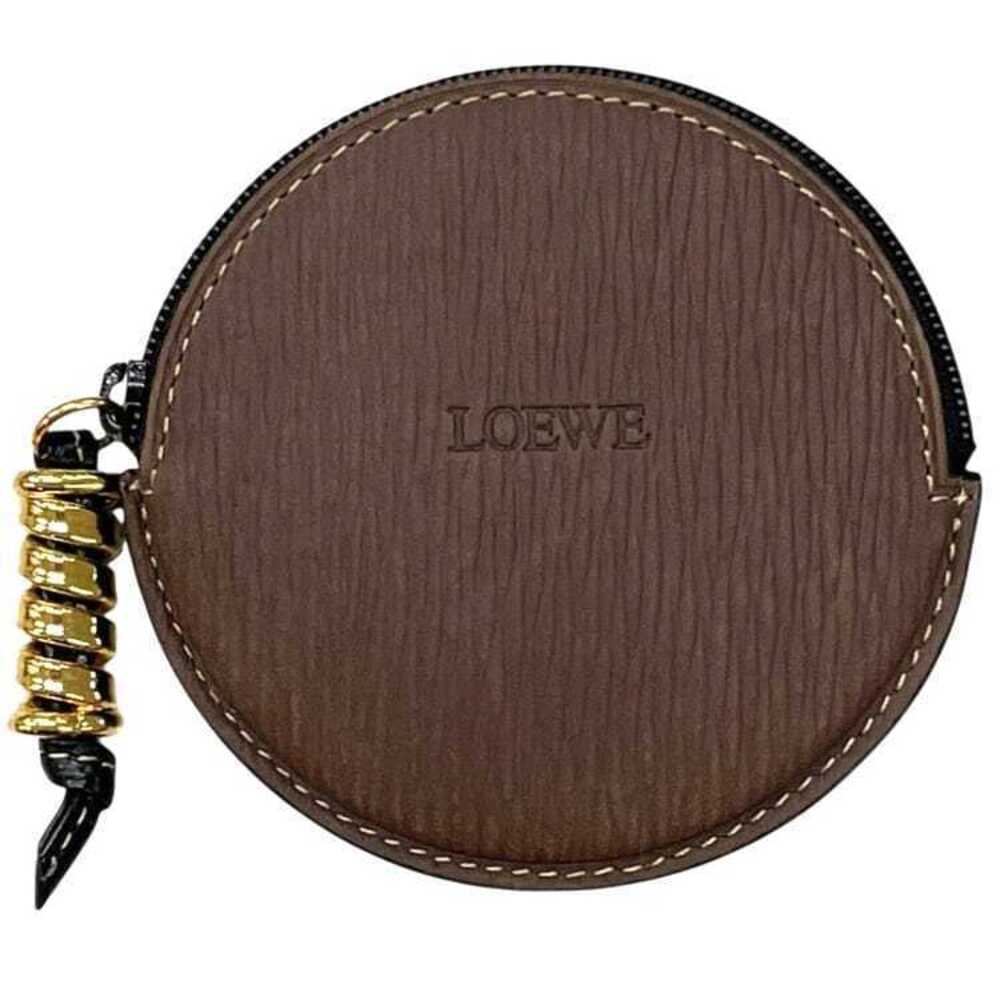 Loewe Coin Wallet Round Purse Knot Leather Brown